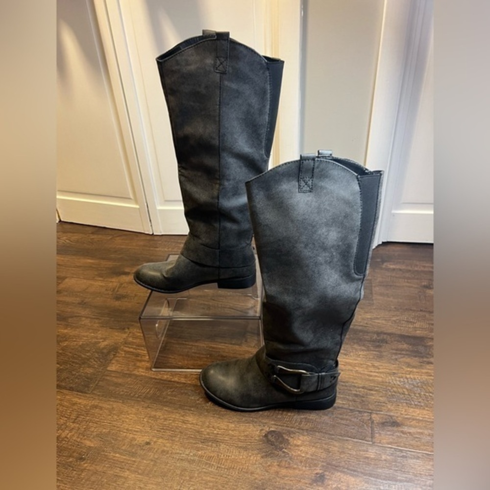 Mossimo Kamari Tall Harness Riding Boots Size Women’s 9 1/2 Color Black/Gray